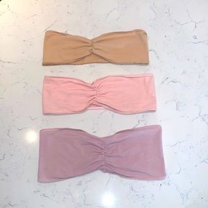 American apparel bandeau set of 3 bundle in M/L